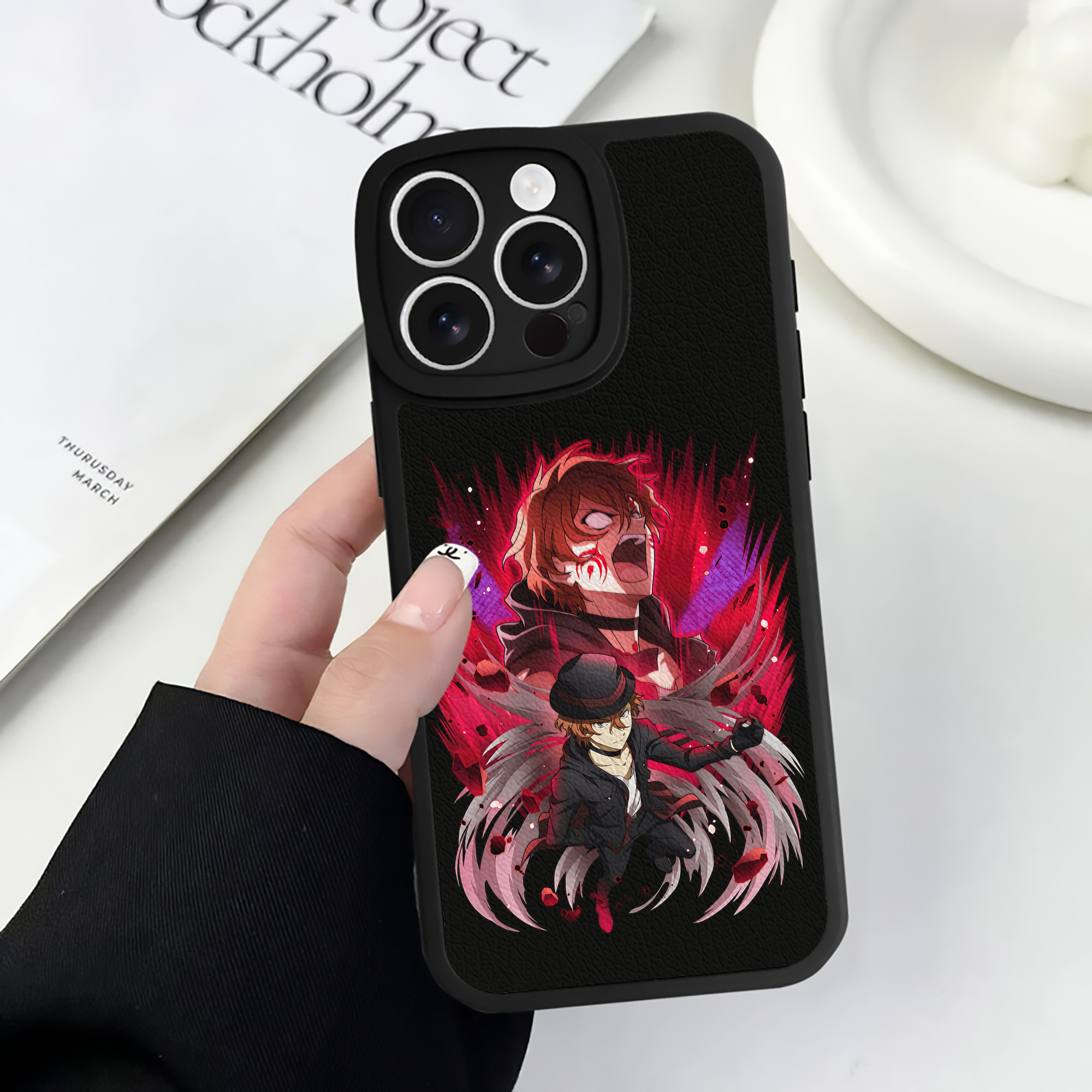 （画像用） 文豪ストレイドッグス Bungo Stray Dogs 【iPhone 16シリーズ対応】シリコンスマホケース（レザー調） 材質：シリコン